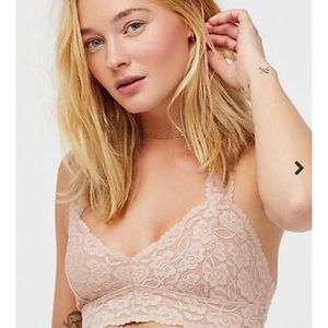 FREE PEOPLE NUDE GALLOON LACE RACERBACK BRALETTE
